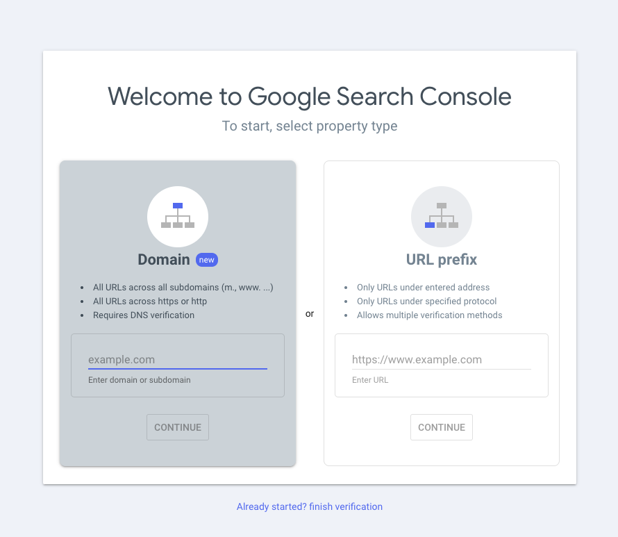 google search console start now